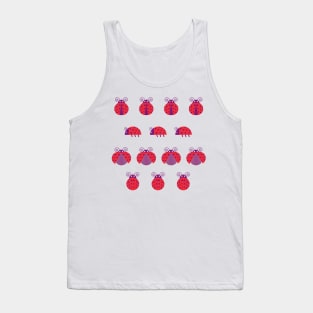 Red ladybugs over light yellow background Tank Top